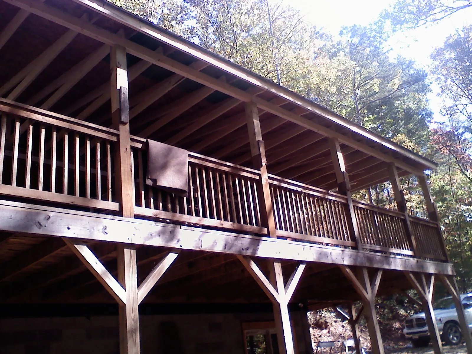 Timber framing under a new elevated porch and deck — Roof Leak Repair in Harwood by Roofing Brothers
